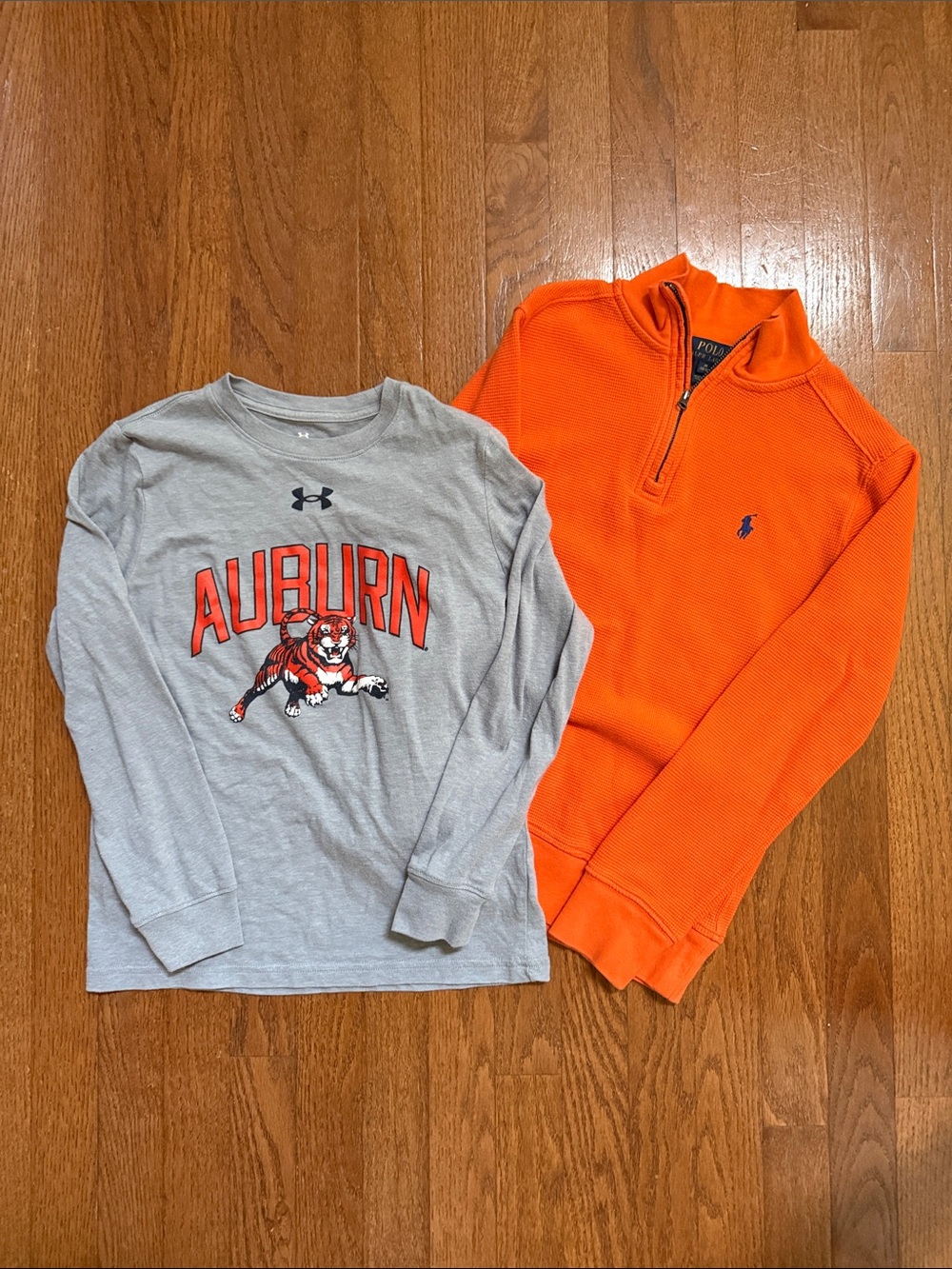 Auburn Tigers Under Armour Tee and Ralph Lauren Orange Quarter Zip